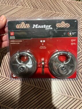 ☀️Master Lock Weather Resistant Round Padlocks - Silver (Set of 2)